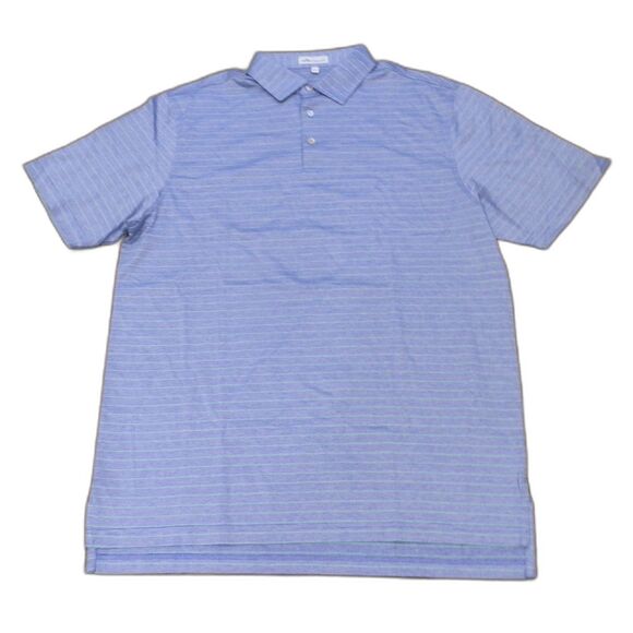 Peter Millar Men's Blue Short Sleeve Striped Shirt Polo Size Large NWOT - Picture 1 of 2